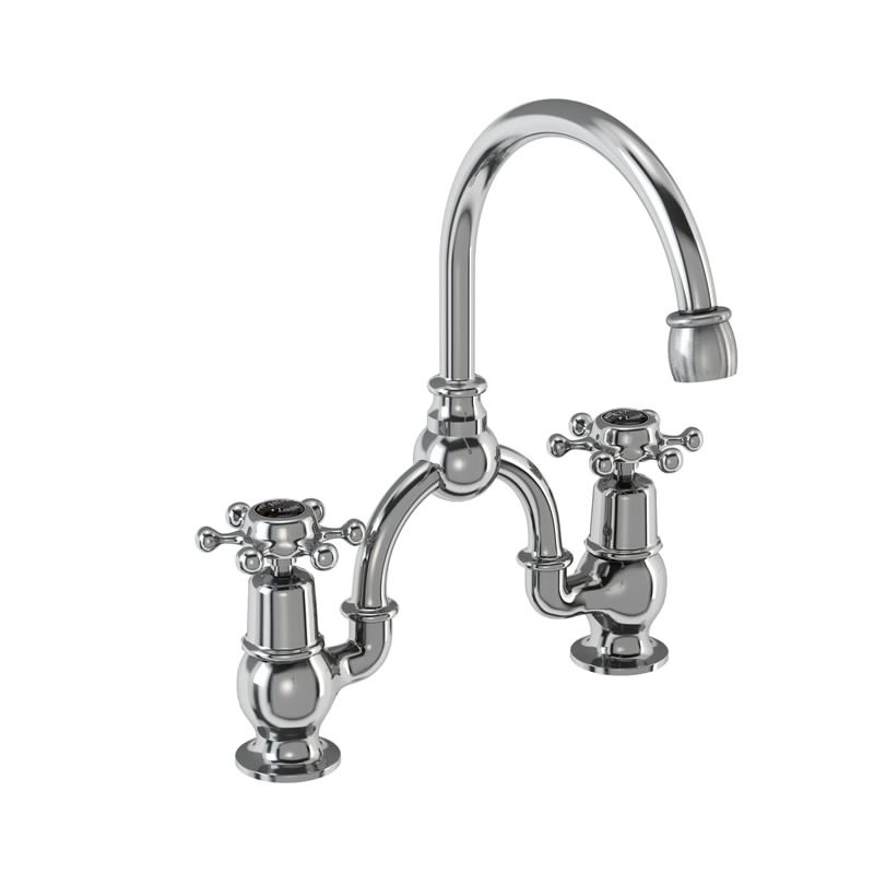 2 tap hole arch mixer with curved spout (200mm centres)